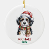 Décoration En Céramique Personalized Bernedoodle Dog Christmas (Dos)