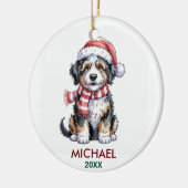 Décoration En Céramique Personalized Bernedoodle Dog Christmas (Gauche)
