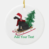 Décoration En Céramique Personalized Black Lab Xmas Sled (Dos)