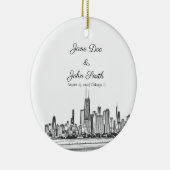 Décoration En Céramique Personalized Chicago Skyline (Droite)