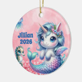 Décoration En Céramique Personalized Child Name Unicorn Ornament (Gauche)