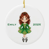 Décoration En Céramique Personalized Cute Christmas Irish Girl Step Dance (Dos)