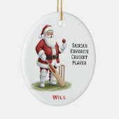 Décoration En Céramique Personalized Cute Santa Playing Cricket (Droite)