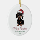 Décoration En Céramique Personalized Dachshund in Santa Hat Christmas      (Droite)