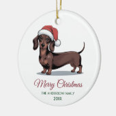 Décoration En Céramique Personalized Dachshund in Santa Hat Christmas      (Gauche)
