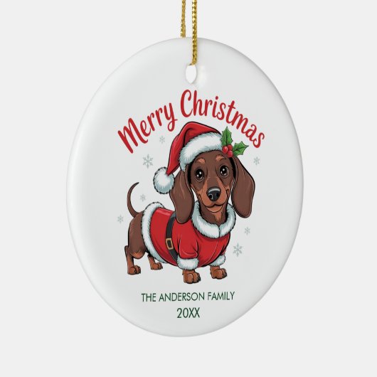 Décoration En Céramique Personalized Dachshund in Santa Hat Christmas (Droite)