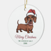 Décoration En Céramique Personalized Dachshund in Santa Hat Christmas      (Gauche)