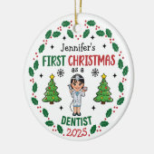 Décoration En Céramique Personalized Dentist First Christmas Tree Round (Gauche)