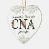 Décoration En Céramique Personalized Favorite CNA Red Floral Christmas (Gauche)