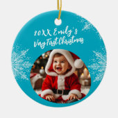 Décoration En Céramique Personalized First Christmas Add Photo Snowflakes (Devant)