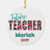 Décoration En Céramique Personalized Future Teacher Leopard Print Ornament (Devant)