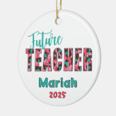 Décoration En Céramique Personalized Future Teacher Leopard Print Ornament (Gauche)