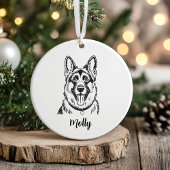 Décoration En Céramique Personalized German Shepherd Dog Christmas
