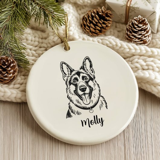 Décoration En Céramique Personalized German Shepherd Dog Christmas
