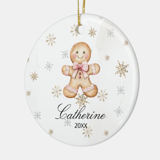 Décoration En Céramique Personalized Gingerbread Cookie Winter Snowflake (Gauche)