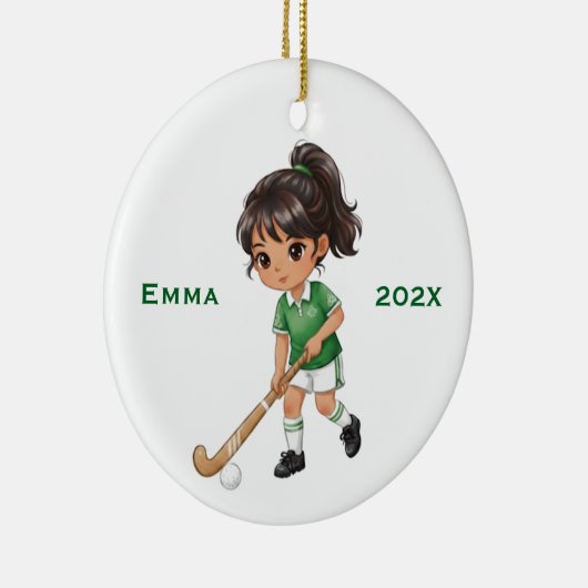 Décoration En Céramique Personalized Girls Field Hockey Player (Droite)