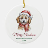 Décoration En Céramique Personalized Goldendoodle Dog Santa Hat Christmas (Devant)