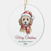 Décoration En Céramique Personalized Goldendoodle Dog Santa Hat Christmas (Gauche)