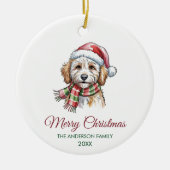 Décoration En Céramique Personalized Goldendoodle Dog Santa Hat Christmas (Devant)