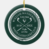 Décoration En Céramique Personalized Golf Hole in One Keepsake Emerald (Dos)