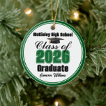 Décoration En Céramique Personalized Green Class of 2026 Graduation Photo<br><div class="desc">Customize your own green high school Class of 2026 graduate photo Christmas ornament for a high school or college graduation. Cool varsity letters for the year on a great custom commemorative keepsake for seniors.</div>