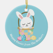 Décoration En Céramique Personalized Happy Easter Bunny Baby Blue (Devant)