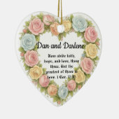 Décoration En Céramique Personalized Heart Floral Bible Verse Ornament (Droite)