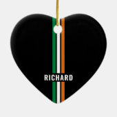 Décoration En Céramique Personalized Irish Flag Patriotic Ireland Stripes (Dos)