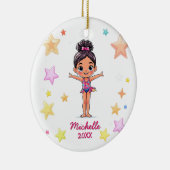 Décoration En Céramique Personalized Little Gymnast Girl Christmas (Droite)