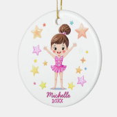 Décoration En Céramique Personalized Little Gymnast Girl Christmas Pink (Gauche)