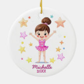 Décoration En Céramique Personalized Little Gymnast Girl Christmas Pink (Dos)