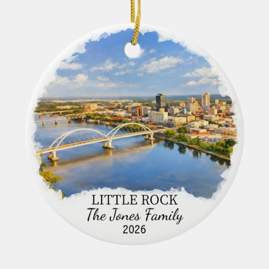 Décoration En Céramique Personalized Little Rock Ornament, Custom Arkansas (Devant)