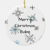 Décoration En Céramique Personalized Lovebirds Owls Christmas (Dos)