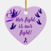 Décoration En Céramique Personalized Lupus Support Purple Heart (Devant)