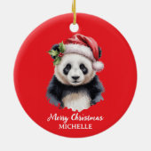 Décoration En Céramique Personalized Merry Christmas Cute Panda Bear (Dos)