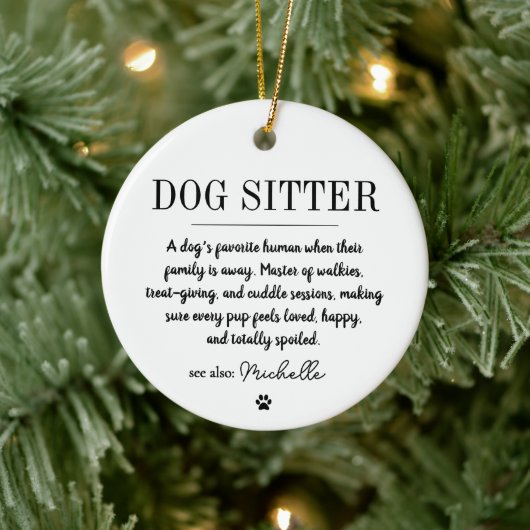 Décoration En Céramique Personalized Modern Dog Sitter Pet Sitter Funny (Arbre)