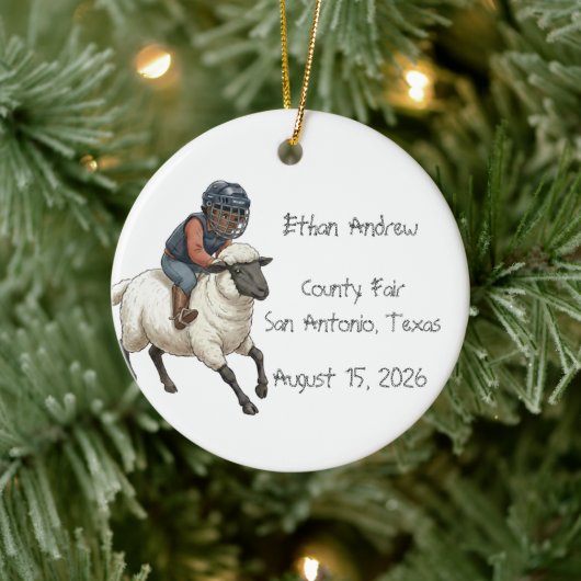 Décoration En Céramique Personalized Mutton Bustin Rodeo Boy (Arbre)