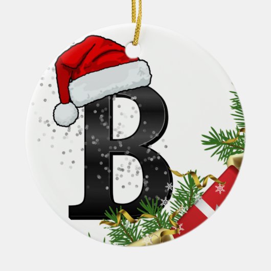 Décoration En Céramique Personalized Ornament with Letter (Devant)