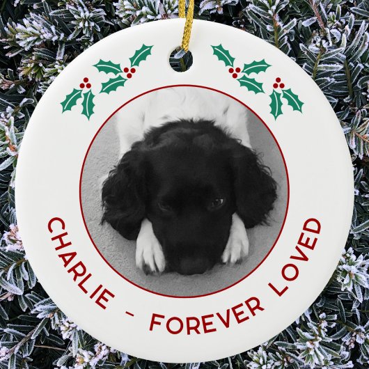 Décoration En Céramique Personalized Pet Dog Memorial Christmas Photo