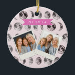 Décoration En Céramique Personalized Pink Moon Phase Celestial Name Gift<br><div class="desc">The moon has a timeless quality. For generations, art and design have been influenced by its serene radiance, the soft cadence of its phases, and the tranquility it imparts to an area. The delicate celestial beauty is captured in this personalized pink moon phase collection, which transforms it into something useful...</div>