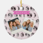 Décoration En Céramique Personalized Pink Moon Phase Celestial Name Gift (Dos)