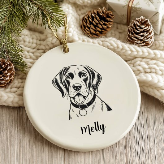 Décoration En Céramique Personalized Pointer Dog Christmas