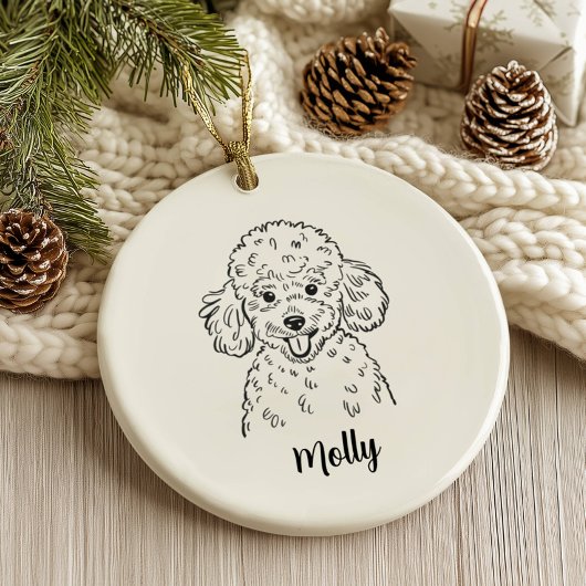 Décoration En Céramique Personalized Poodle Dog Christmas