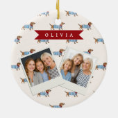 Décoration En Céramique Personalized Preppy Cute Dachshund Dog Pattern (Dos)