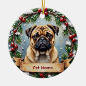 Décoration En Céramique Personalized Pug Christmas (Devant)