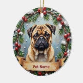 Décoration En Céramique Personalized Pug Christmas (Gauche)