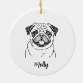 Décoration En Céramique Personalized Pug Dog Christmas (Dos)