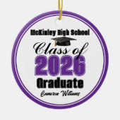 Décoration En Céramique Personalized Purple Class of 2026 Graduation Photo (Devant)