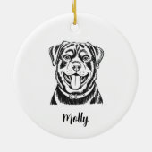 Décoration En Céramique Personalized Rottweiler Dog Christmas (Dos)