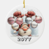 Décoration En Céramique Personalized Santa in Snow Ceramic Ornament  (Dos)